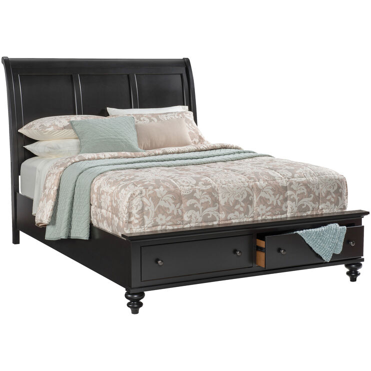 slumberland furniture | hampton court black queen storage bed