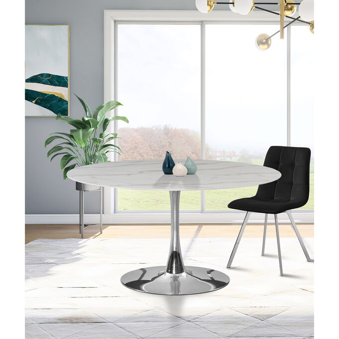 Tulip Chrome 48 Inch Dining Table