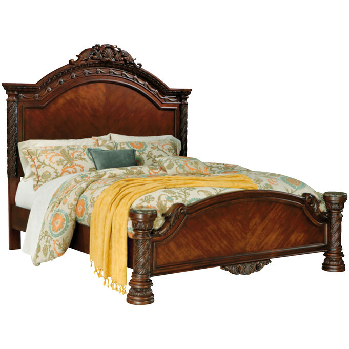 Ashley Furniture | North Shore Dark Brown California King Panel Bed