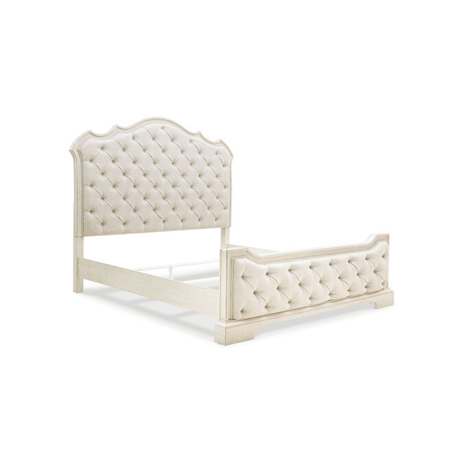 Ashley Furniture | Arlendyne Antique White King Upholstered Bed