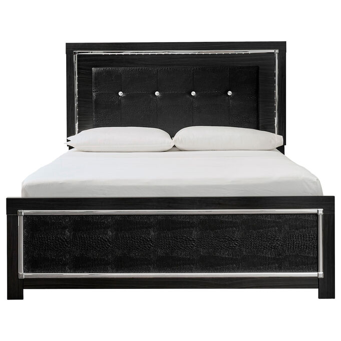 Ashley Furniture | Kaydell Black King Upholstered Panel Bed