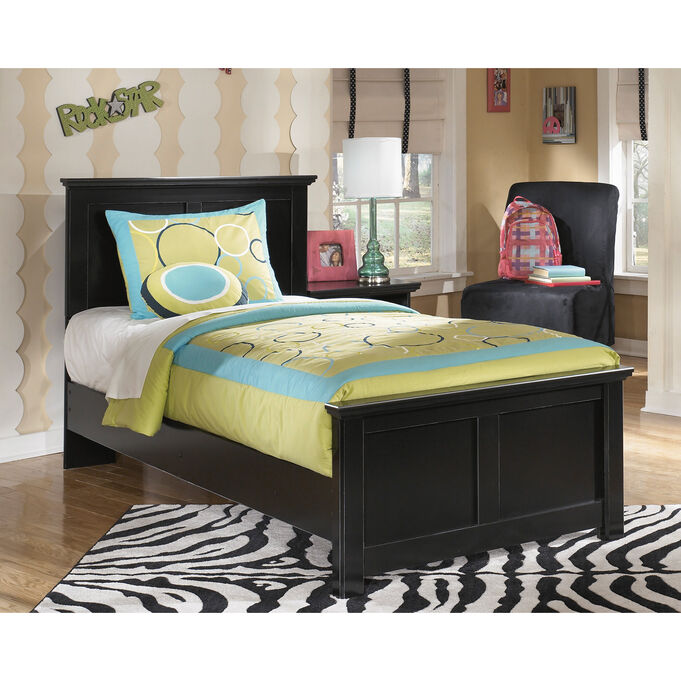 Ashley Furniture | Maribel Black Twin Panel Bed