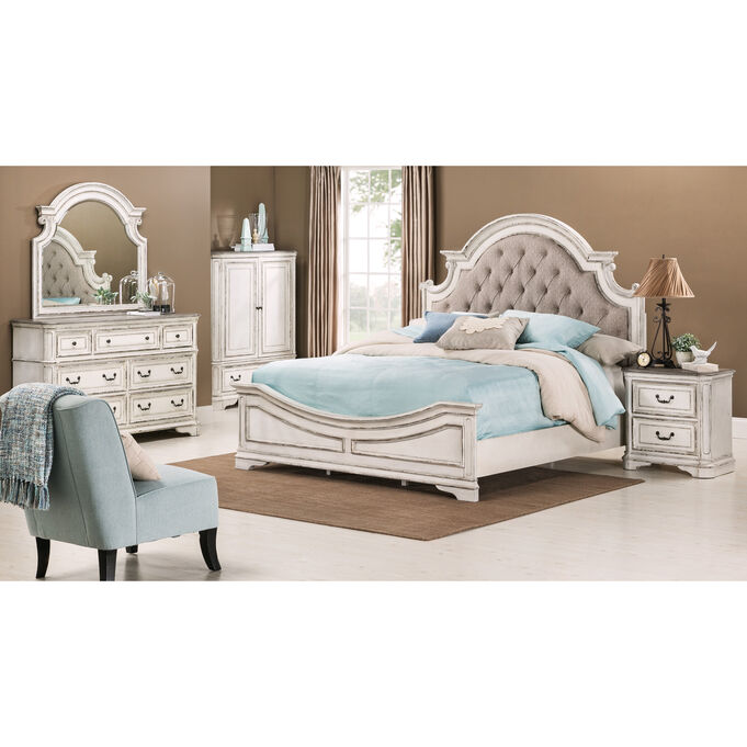 Liberty Furniture , Magnolia Manor White Queen 4 Piece Room Group , Antique White