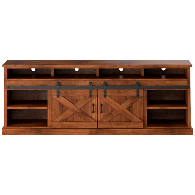 Farmhouse Aged Whiskey 94 Inch Fireplace Console