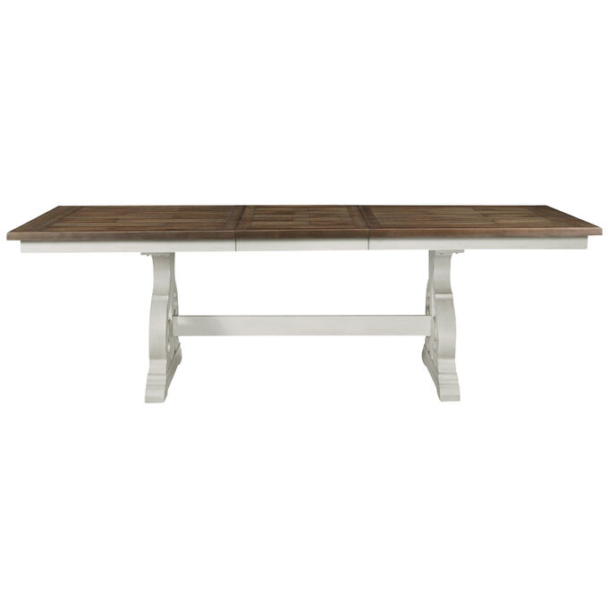 Intercon , Drake White Dining Table , Rustic White And Stone