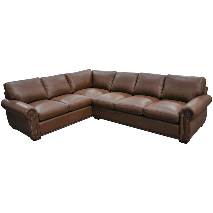Omnia Leather , Milo Denver Honey Leather 2 Piece Right Sofa Sectional