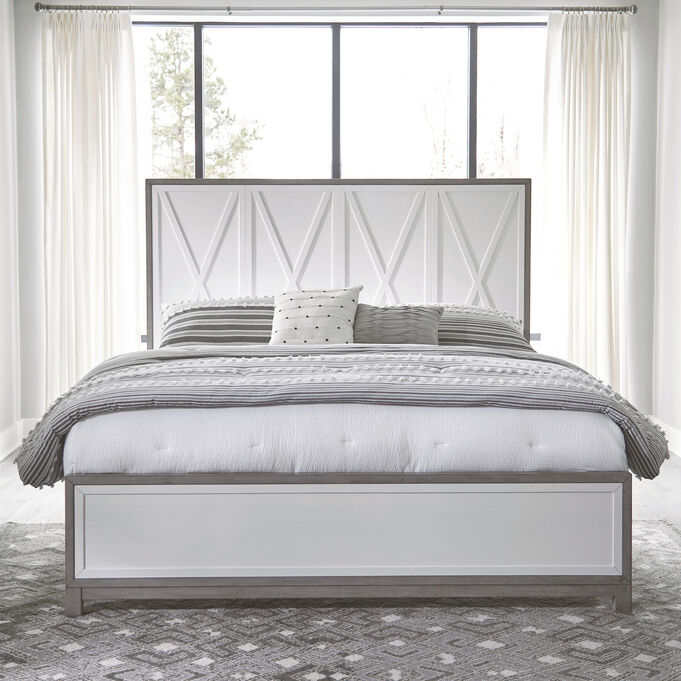 Palmetto Heights Shell White Queen Panel Bed