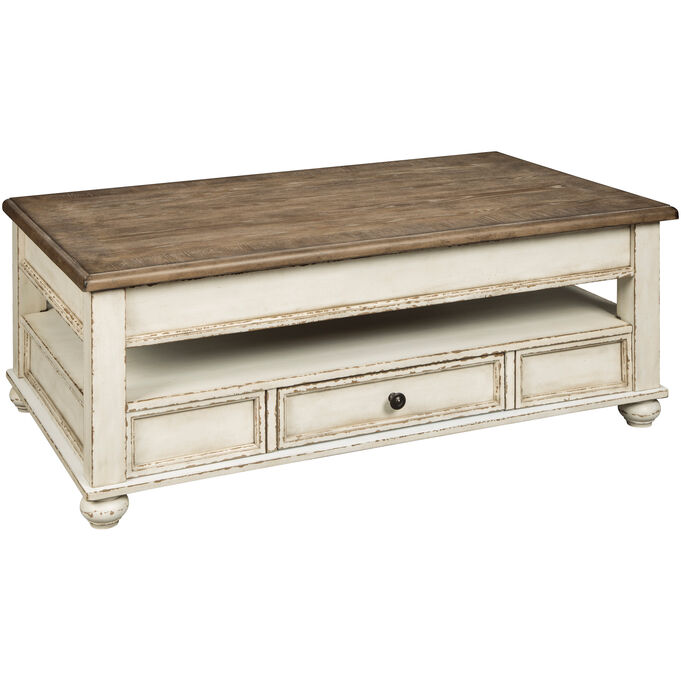 Ashley Furniture | Realyn White Lift Top Coffee Table