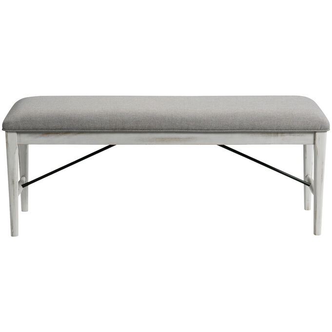Intercon | Modern Rustic Weathered White Backless Bench