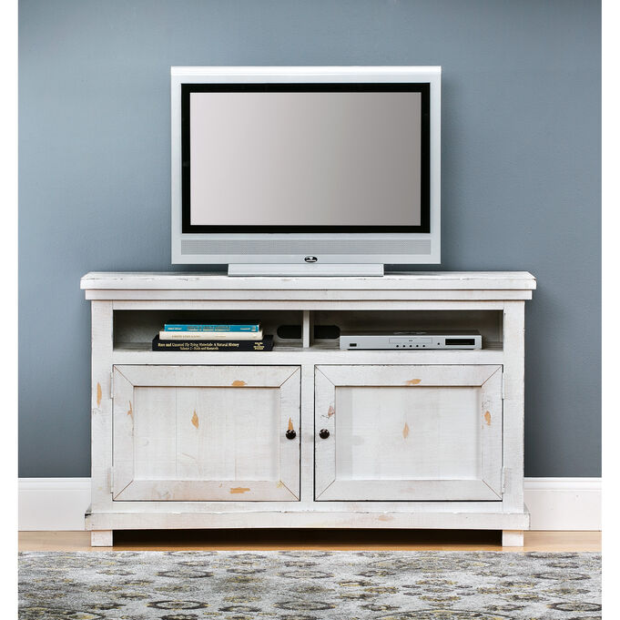 Willow Distressed White 54 Inch Console