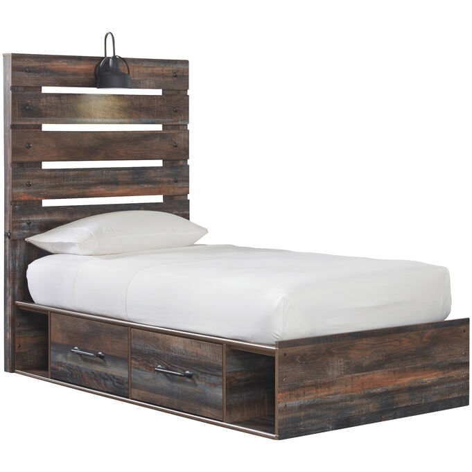 Ashley Furniture | Drystan Brown Twin 4 Drawer Storage Bed