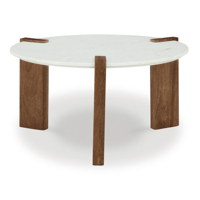 Ashley Furniture | Isanti White Round Coffee Table