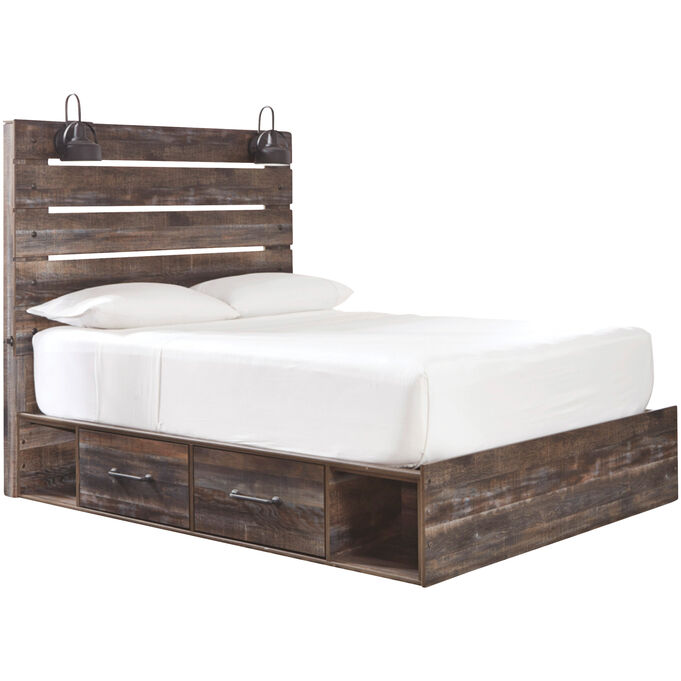 Ashley Furniture | Drystan Brown Queen 4 Drawer Storage Bed