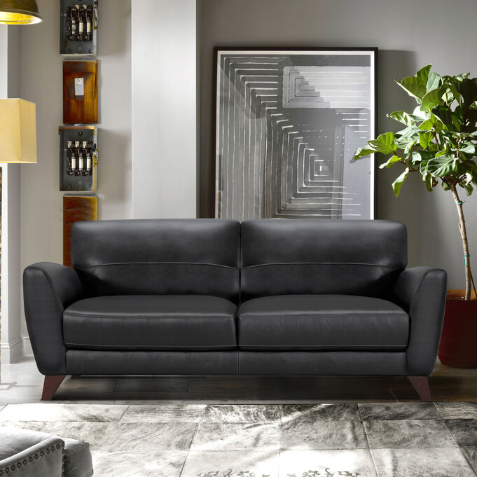 Jedd Leather Black Sofa
