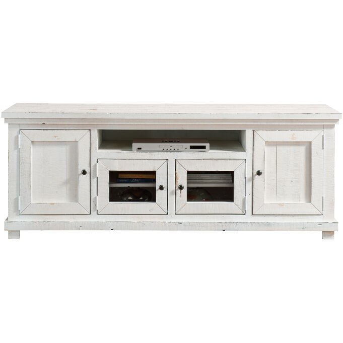 Willow Distressed White 74 Inch Console
