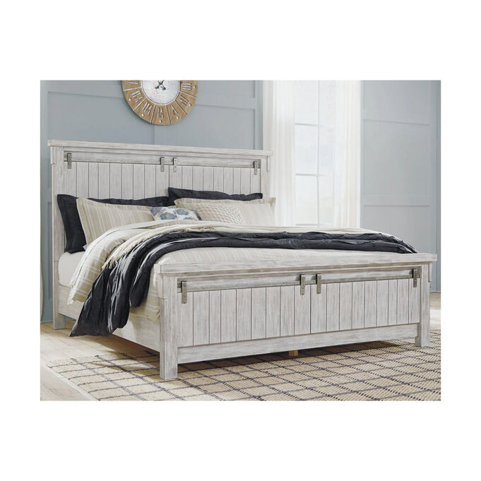 Ashley Furniture | Brashland White Queen Panel Bed