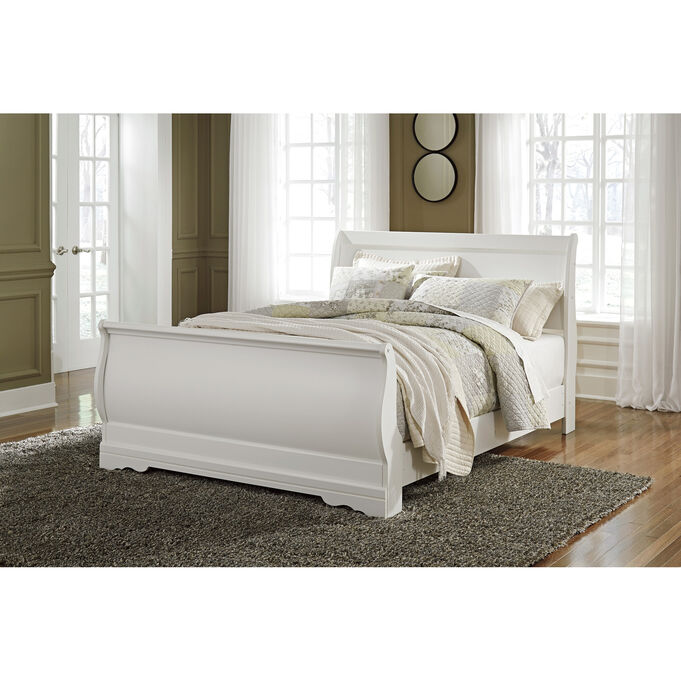 Ashley Furniture | Anarasia White Queen Sleigh Bed