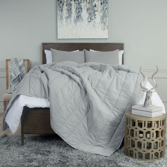 Blackberry Grove Gray Queen Quilt and Shams