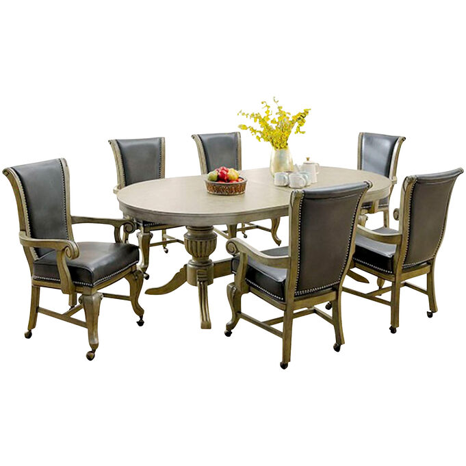 Furniture Of America | Melina Gray 7 Piece Game Table Set