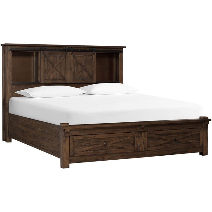 Sun Valley Rustic Timber Cal King Storage Bed