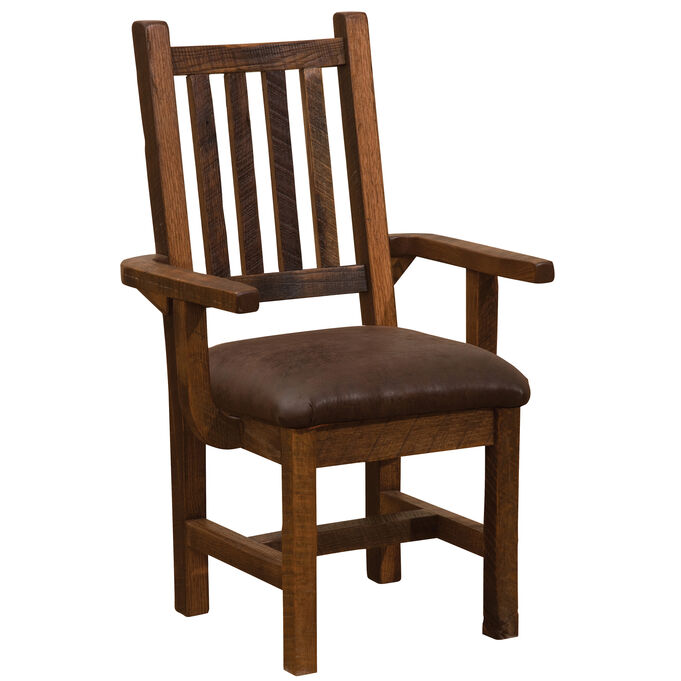 Barnwood Brown Upholstered Arm Chair