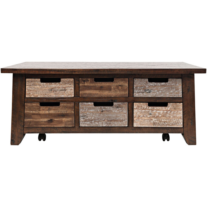 Jofran | Painted Canyon Chestnut 6 Drawer Coffee Table