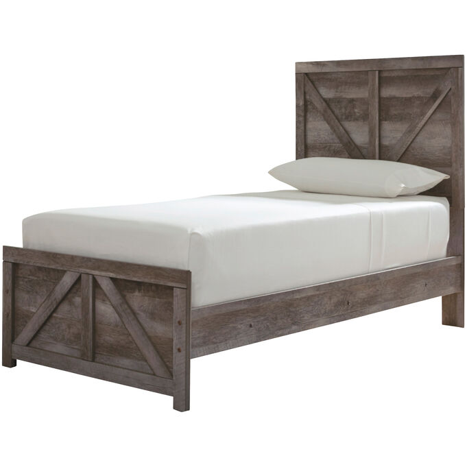 Ashley Furniture , Wynnlow Gray Twin Crossbuck Panel Bed