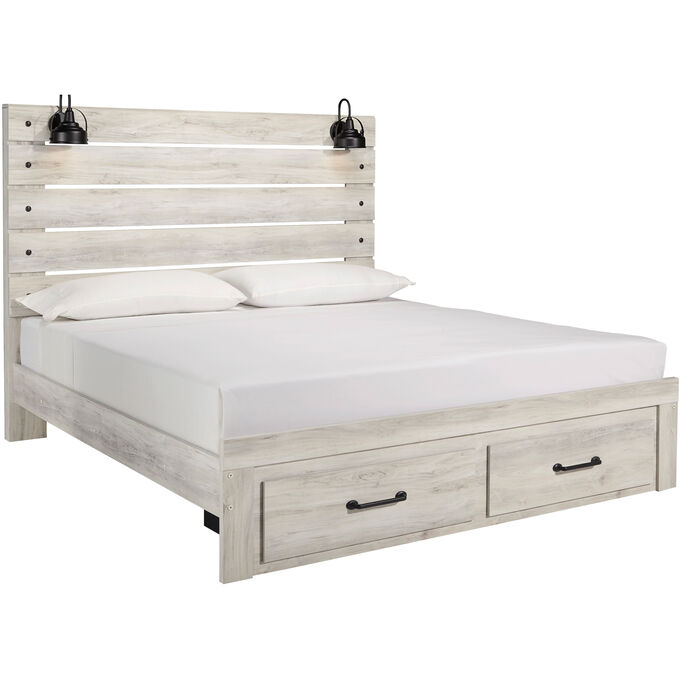 Ashley Furniture , Cambeck Whitewash King Storage Bed