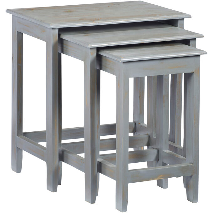 Progressive Furniture | Logan Rustic Gray Set of 3 Nesting Table