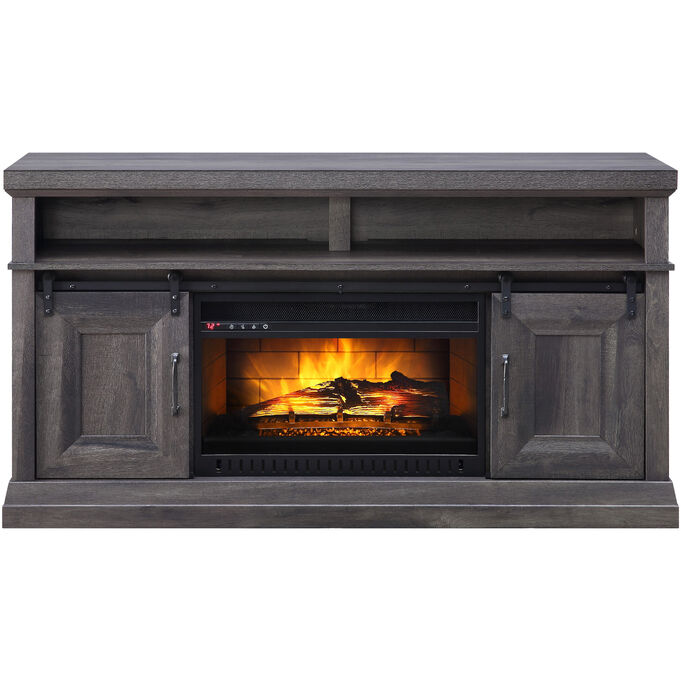 Whalen Furniture , Barndoor Gray Fireplace Console Table