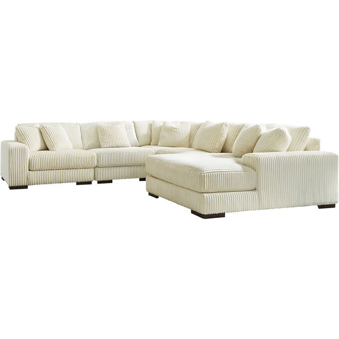 Lindyn Ivory 5 Pc Right Chaise Sectional