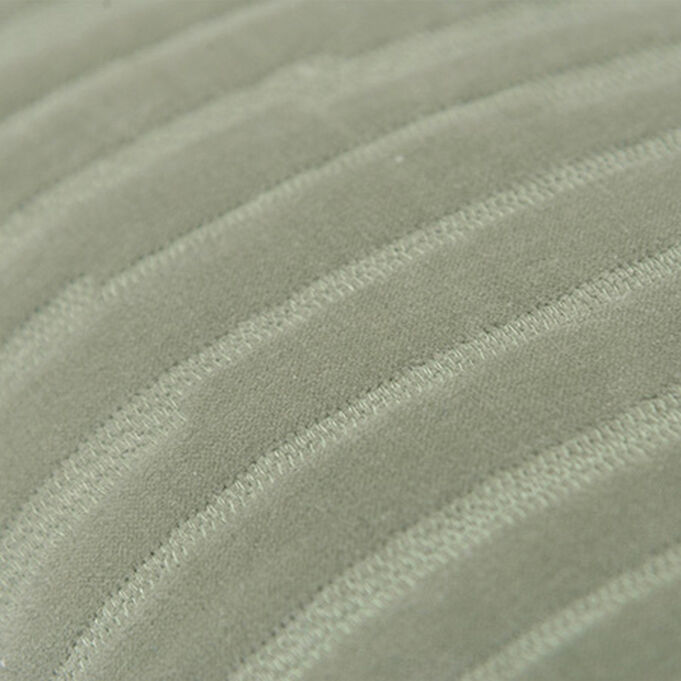 Velvet Mod Stripe Green Down Filled Lumbar Pillow