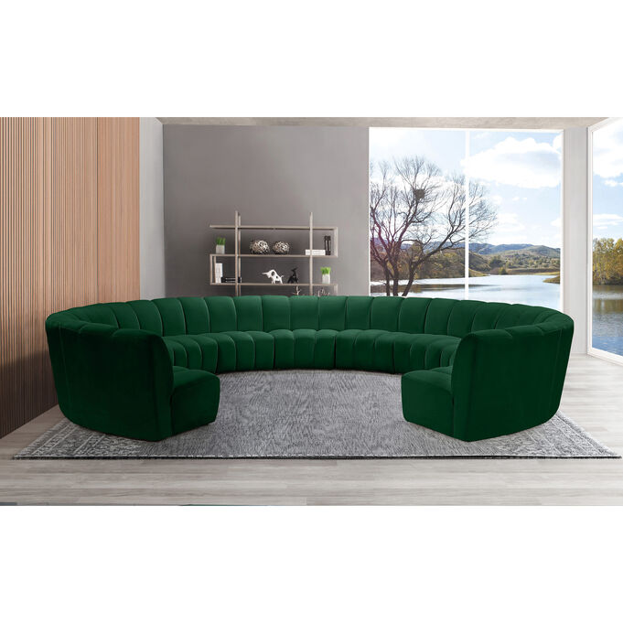 Meridian Furniture , Infinity Green 11 Piece Modular Sectional