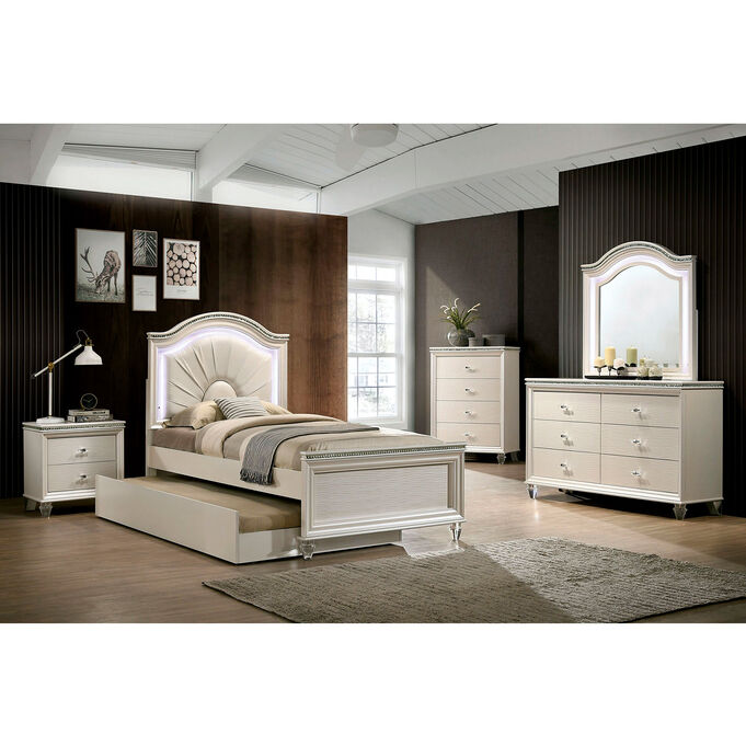 Allie Pearl White Twin 4 Piece Room Group