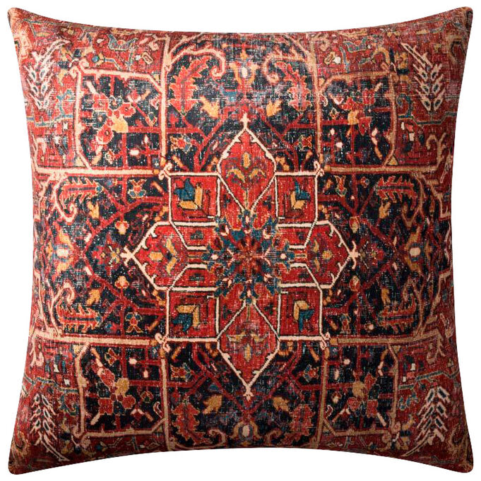 Loloi , Vintage Inspired Red Floor Pillow