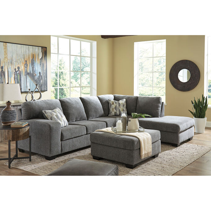 Ashley Furniture | Dalhart Charcoal 2 Piece Right Chaise Sectional