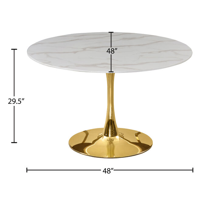 Tulip Gold 48 Inch Dining Table