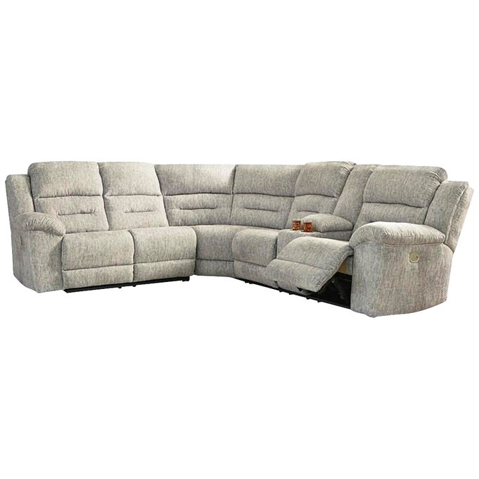 Ashley Furniture | Family Den Pewter 3 Piece Power Reclining Loveseat Sectional