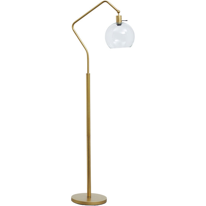 Ashley Furniture | Marilee Antiqued Brass Floor Lamp | Antique Brass