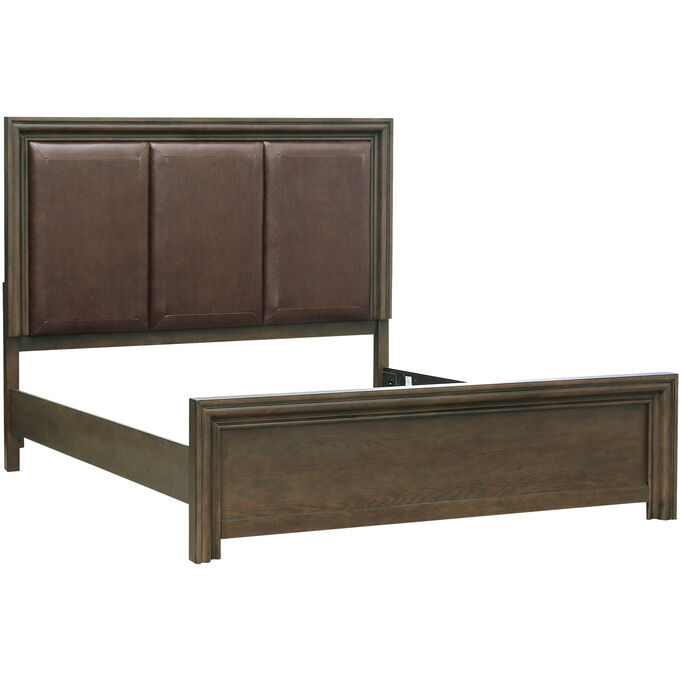Denman Brown King Upholstered Panel Bed