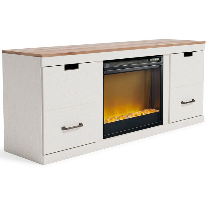 Ashley Furniture | Vaibryn Two-tone 60" Electric Fireplace TV Stand