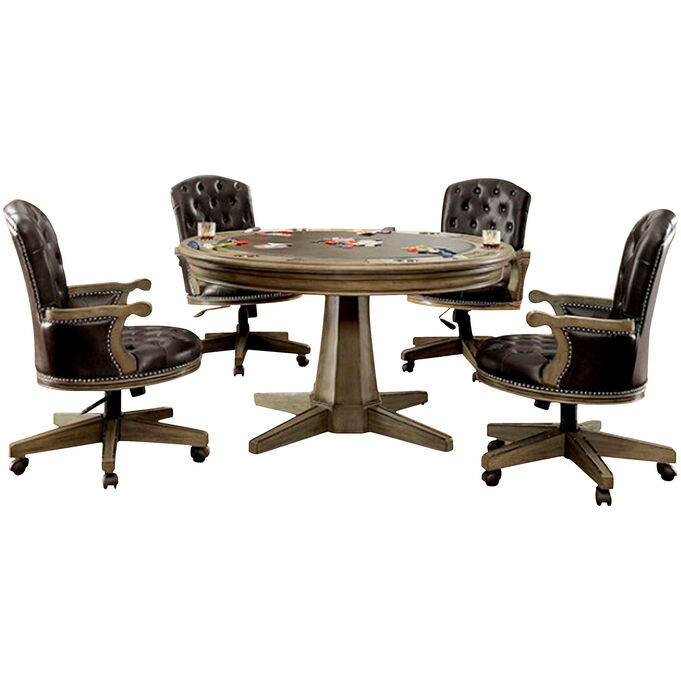 Furniture Of America , Yelena Gray 5 Piece Game Table Set