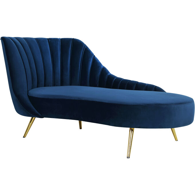 Meridian Furniture , Margo Navy Chaise Lounge