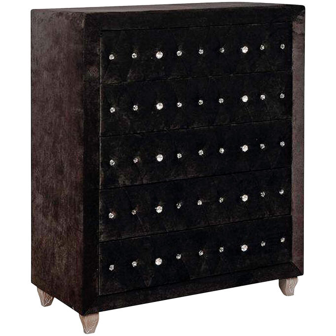 Furniture Of America | Alzire Black 5 Drawer Chest