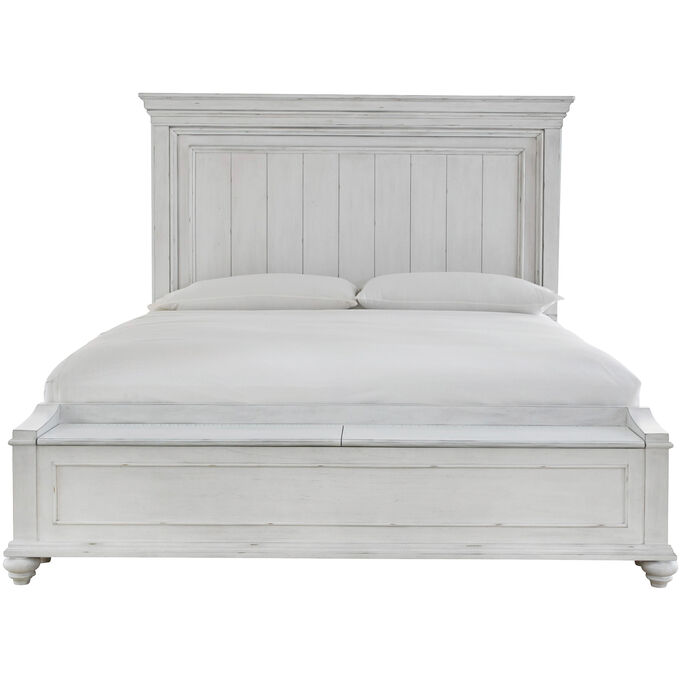 Ashley Furniture | Kanwyn Whitewash King Storage Panel Bed