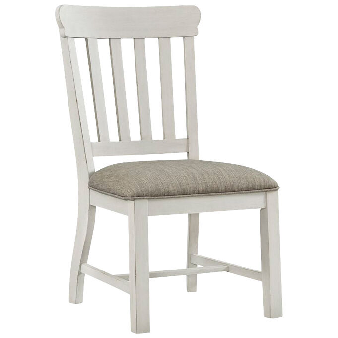 Intercon | Drake White Side Chair | Rustic White And Stone