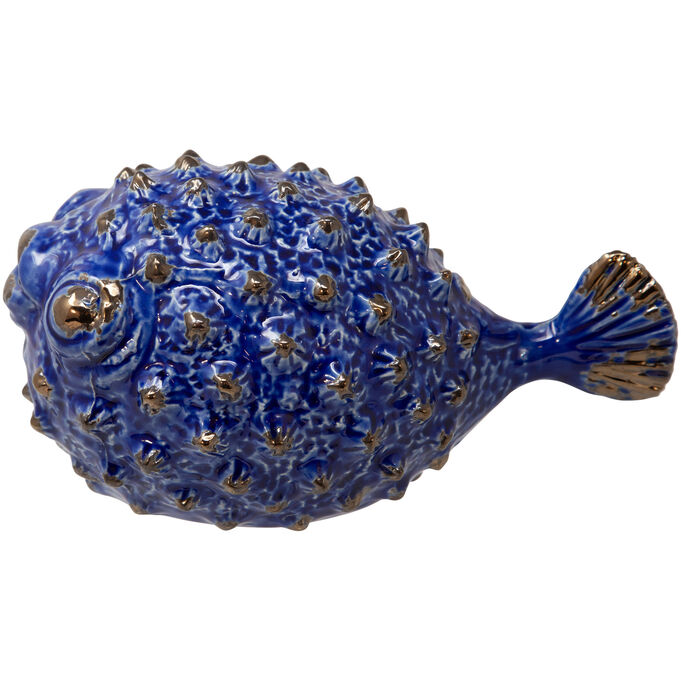 Collected Culture Blue Ceramic 8 Inch Puffer Fish