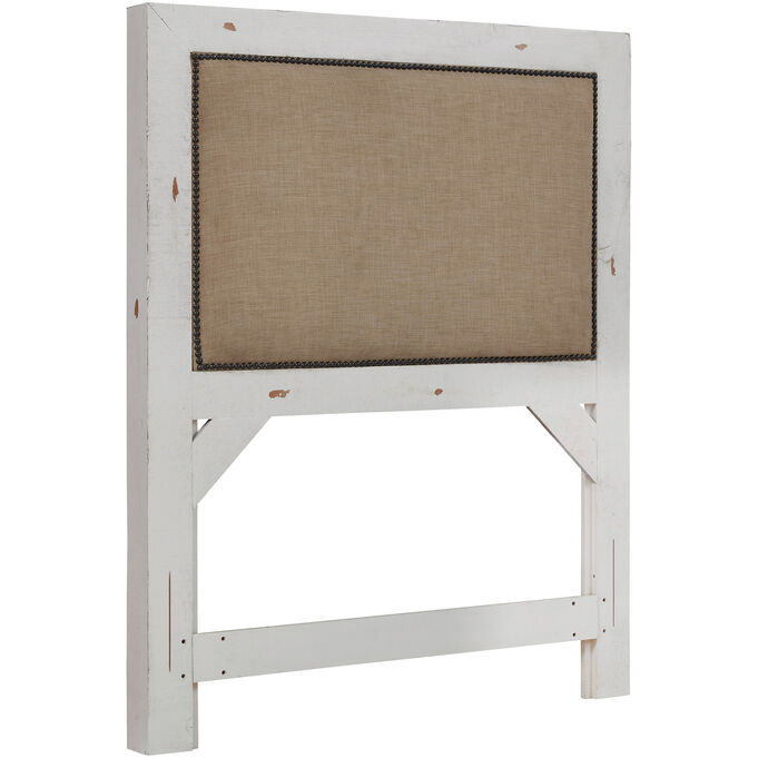 Progressive Furniture | Willow Distressed White Twin Upholstered Headboard