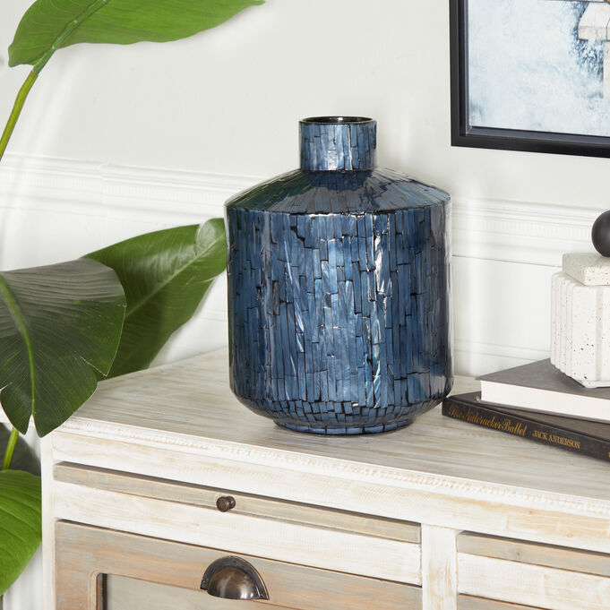 Bamboo Blue Vase