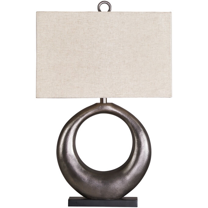 Ashley Furniture | Saria Antique Silver Table Lamp